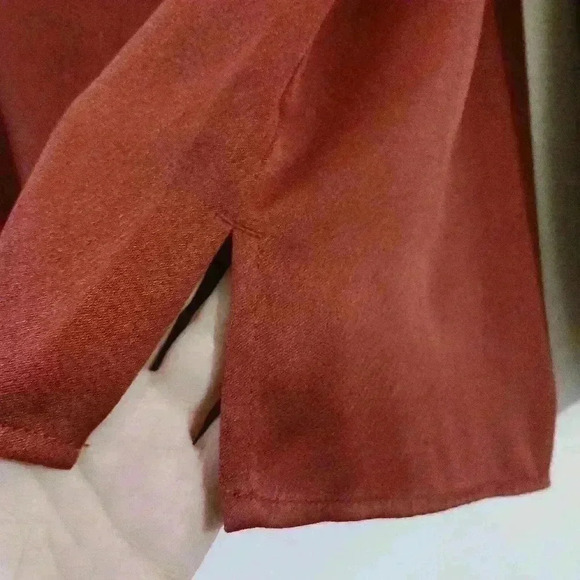Chicos plus size satin maroon Blouse - Picture 7 of 13